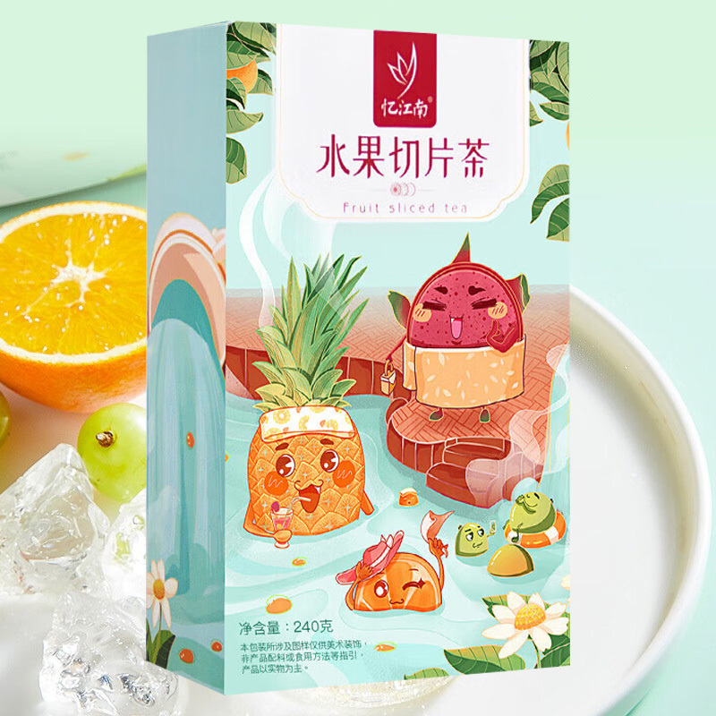 忆江南养生茶水果切片茶酸甜双口味水花果茶饮料茶包盒装水果切片240g