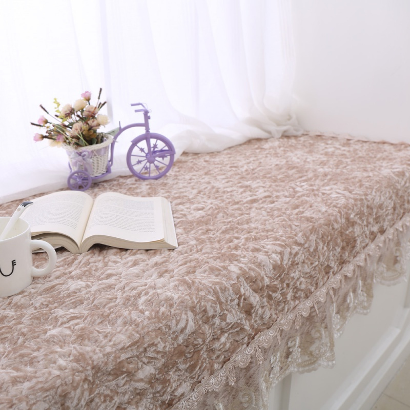 汐岩飘窗垫北欧风窗台垫公主卧室装饰飘窗毯飘窗榻榻米阳台垫子厚 金丝绒香槟70*150CM一条