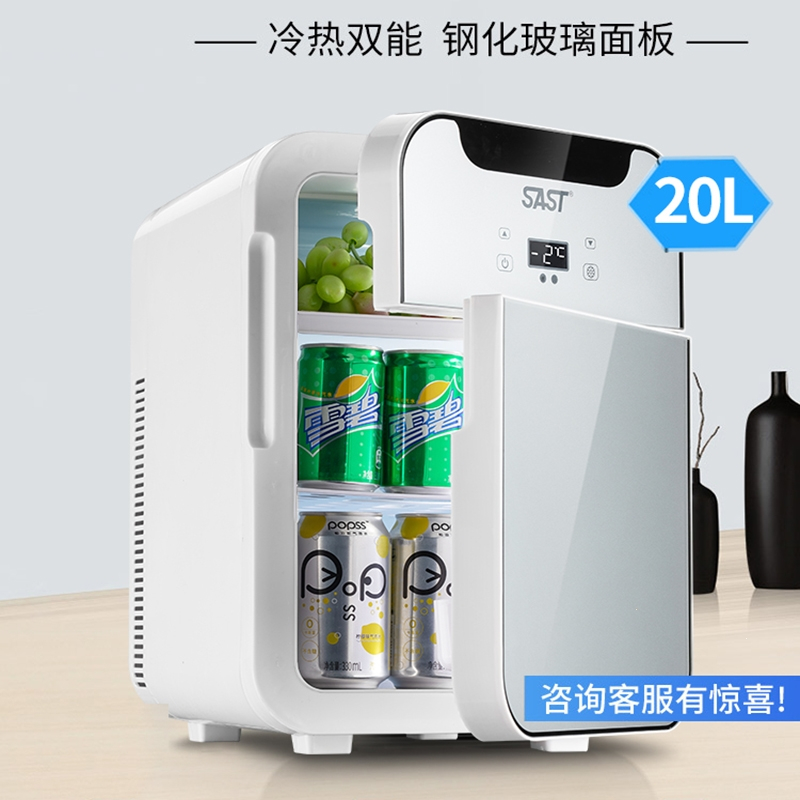 SAST先科车载迷你小冰箱mini宿舍出租房小型母乳单人用冷藏箱车家两用