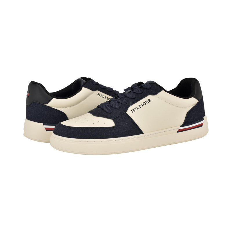 TOMMY HILFIGER环保材质休闲板鞋男鞋舒适透气圆头系带运动鞋户外高清大图