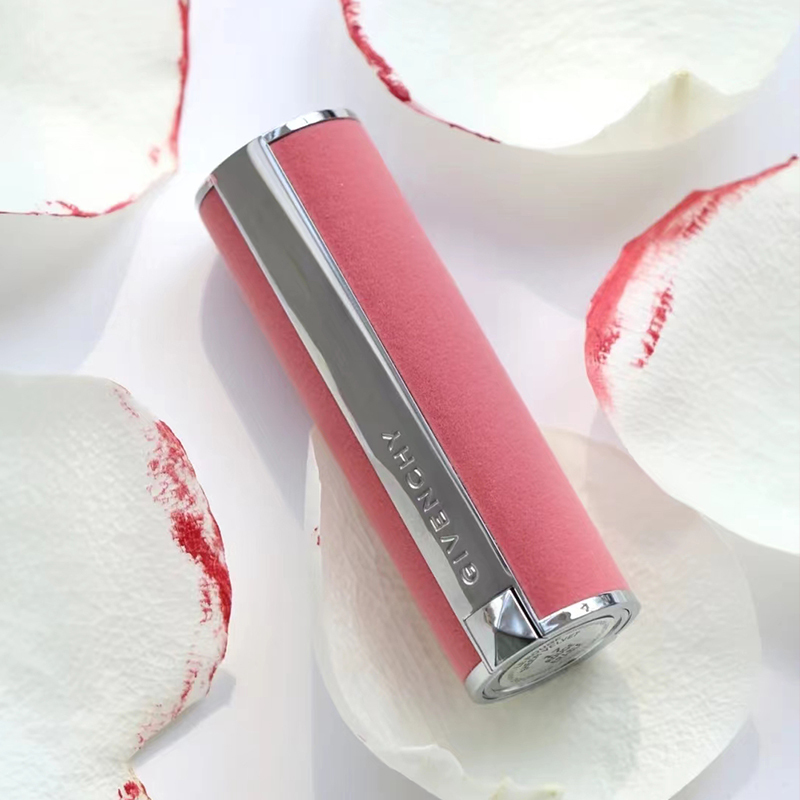 纪梵希givenchy高定香榭粉小羊皮丝绒哑光唇膏口红n2734g雪柿桃蜜雪雾