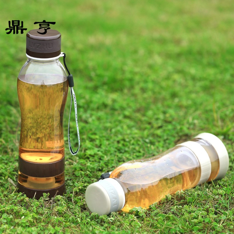 鼎亨直饮水杯塑料夏日茶水分离杯子运动汽水瓶便携户外过滤网茶杯