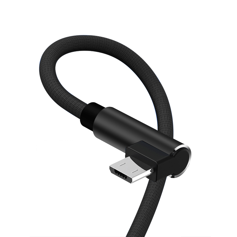 纽曼(Newmine)MicroUSB 安卓数据线 电源线 双弯头游戏L型快充充电线 黑华为/小米/三星/魅族等安卓手机