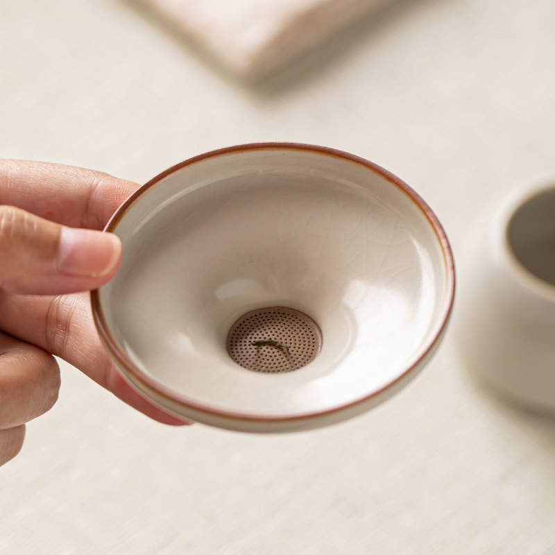 金镶玉 仿宋汝窑茶具套装 家用整套陶瓷西施壶泡茶功夫茶具送礼礼盒装 秋露米黄汝窑茶具套装 10头