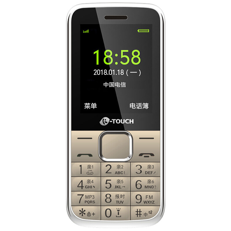 天语(K-TOUCH)Q1C 电信2G 直板按键老人手机 超长待机学生备用 老年机 金色