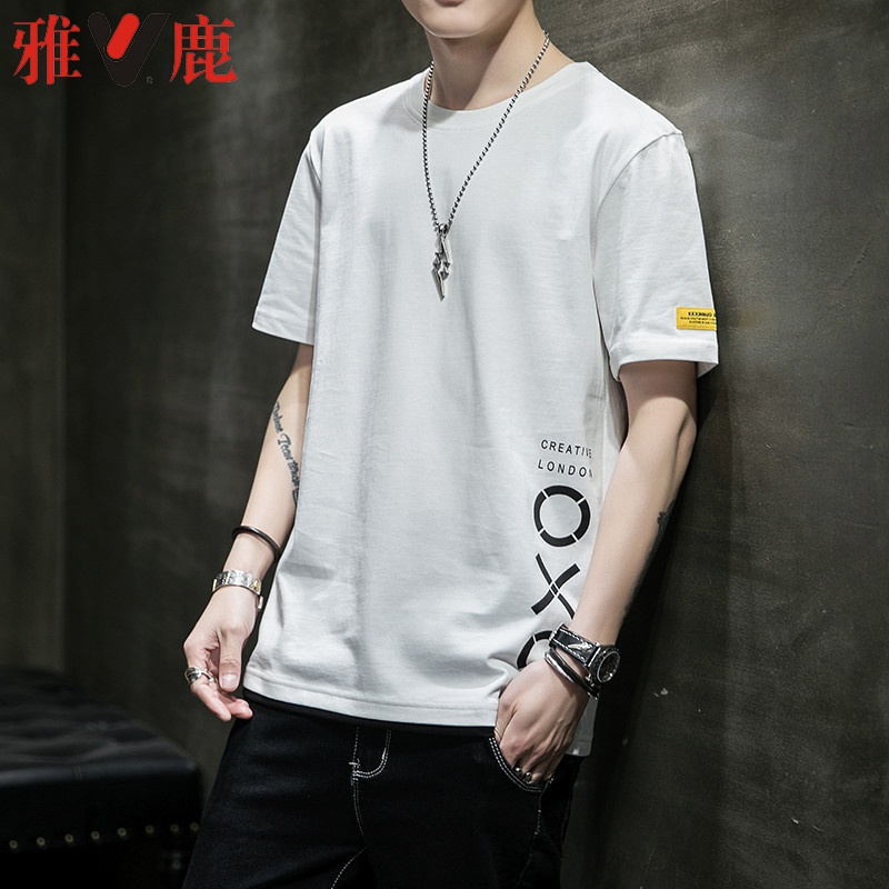 雅鹿男士t恤雅鹿短袖t恤男夏季薄款纯棉吸汗潮流休闲体恤男装上衣服myy2102 价格图片品牌报价 苏宁易购雅鹿男装旗舰店