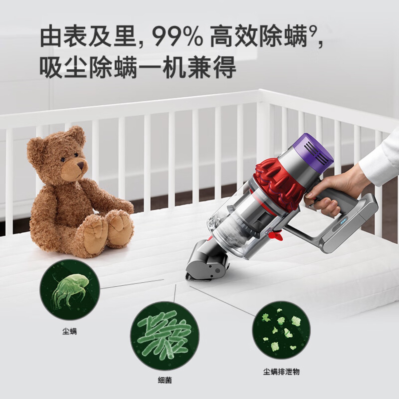 戴森(DYSON) 手持无线吸尘器 V10 Fluffy Extra 无绳吸尘器5个配件高清大图
