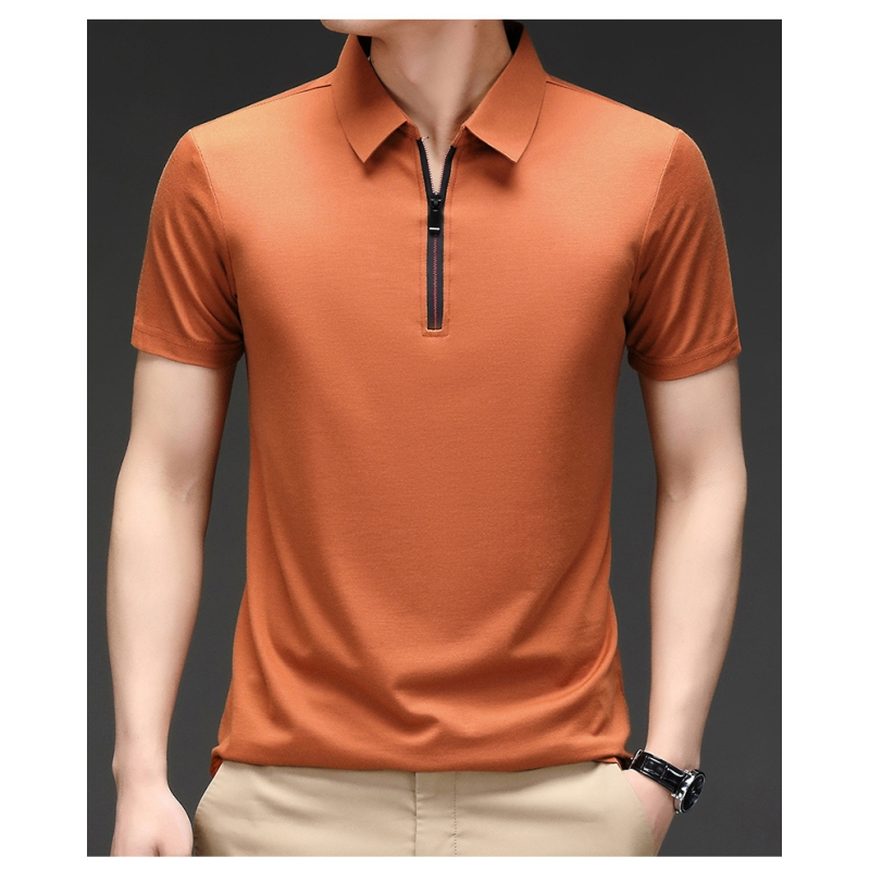 冰丝凉爽男士翻领短袖t恤半袖夏季大码薄款体恤短袖polo衫男122576