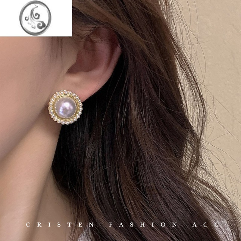 jimi黑色珍珠耳夹女无耳洞港风轻奢小众设计高级感简约耳环耳饰耳骨夹