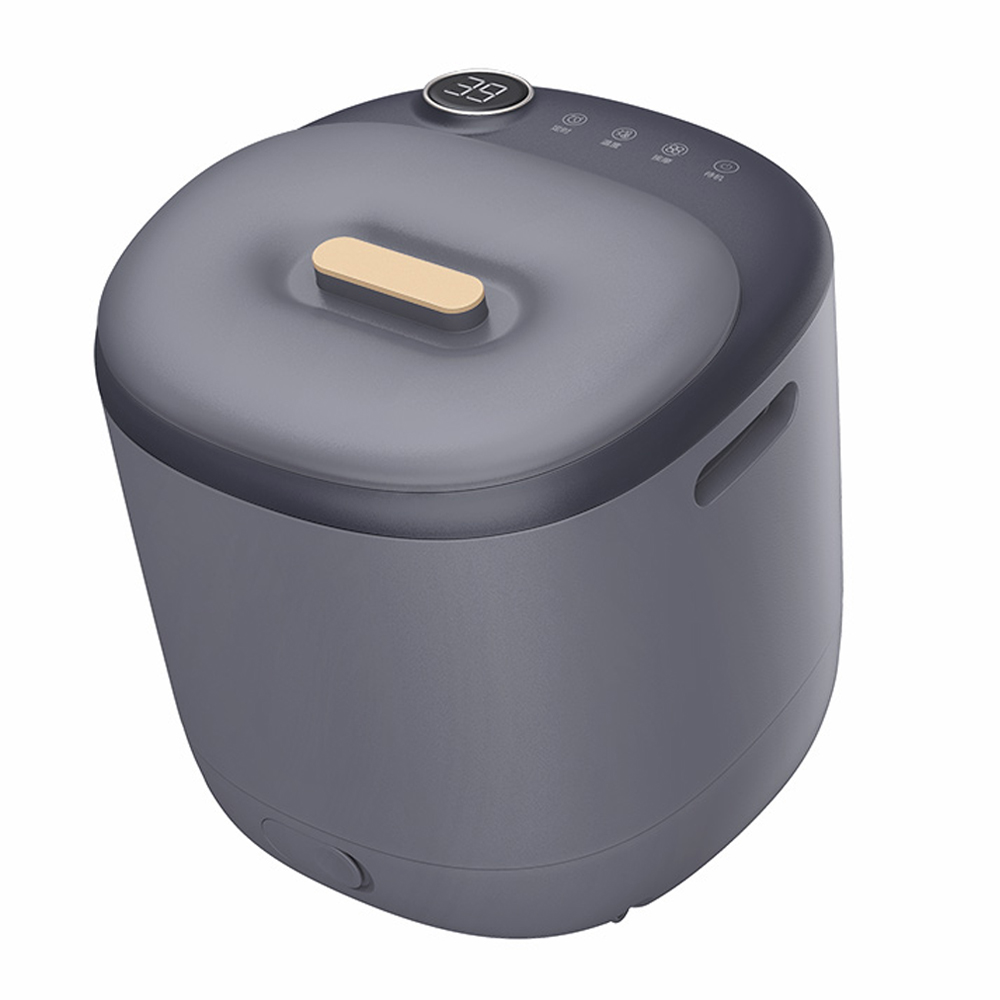 美的(Midea)冲浪按摩泡脚桶加热电动足浴盆理疗自动洗脚盆高深过小腿泡脚盆恒温3D分区揉推小方糖星辰灰 ZL1 GM