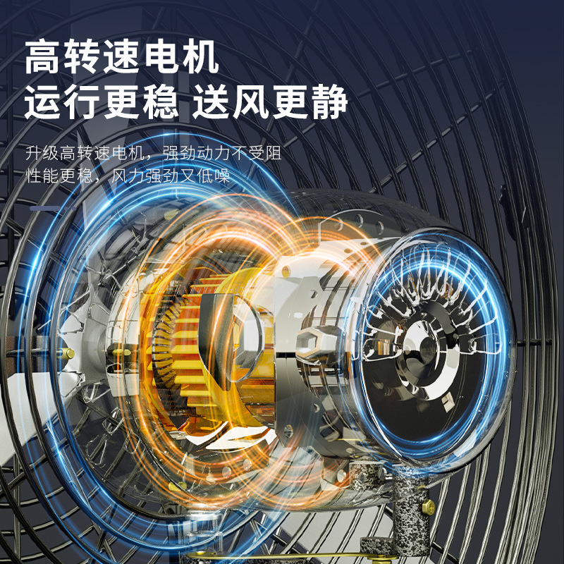 奥克斯(AUX)工业电风扇强力落地扇大风力牛角扇大功率工厂车间风扇 550落地扇铝叶高清大图
