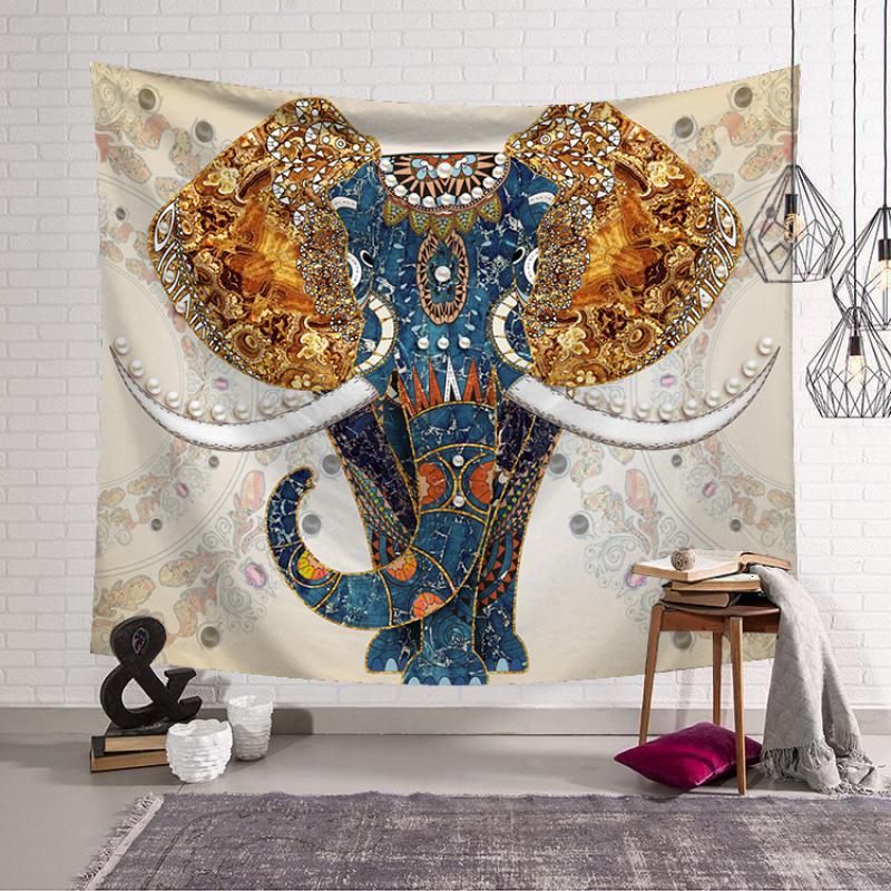 汐岩波西米亚大象墙壁装饰挂毯墙布桌布背景布床头壁毯挂画挂帘免打孔