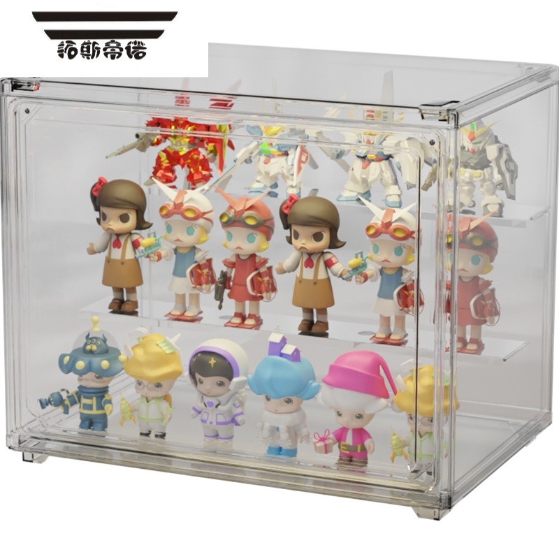 帝诺盲盒收纳泡泡玛特展示盒亚克力全透明公仔玩具娃柜防尘手办摆放架