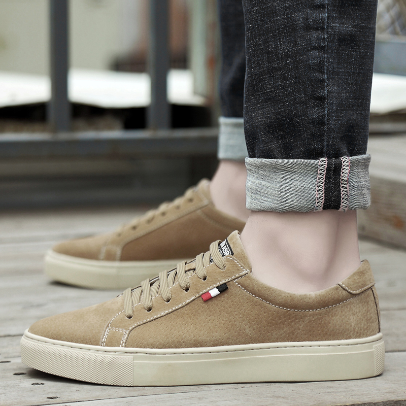 真皮百搭春秋休闲鞋子男潮鞋英伦风休闲正装运动复古皮鞋男春秋平底鞋