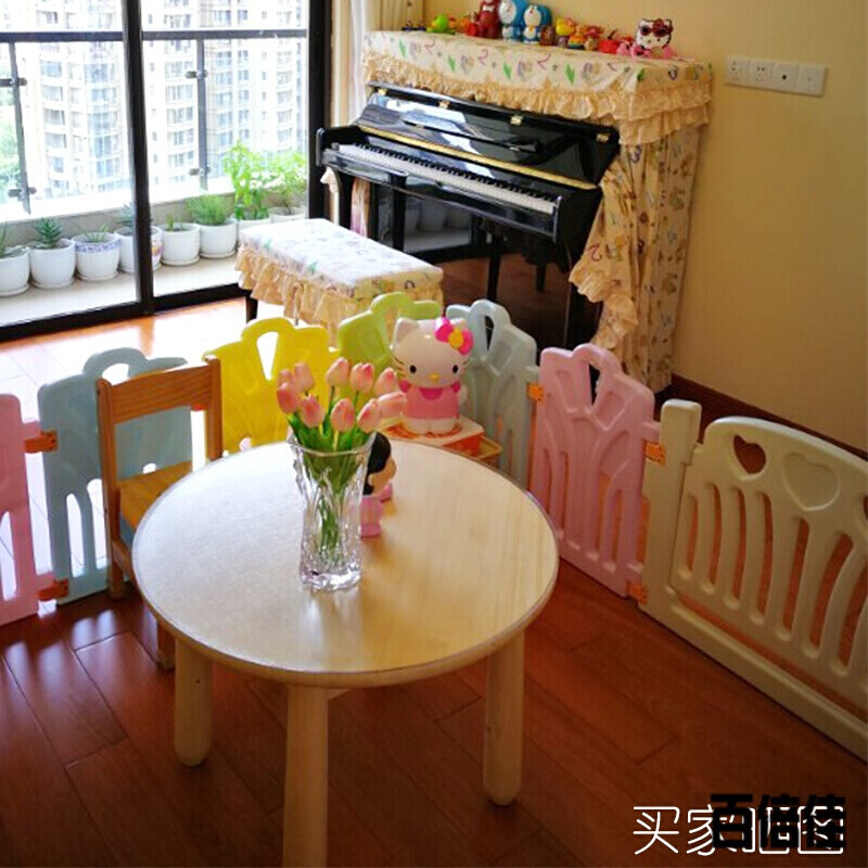 新款创意新款桌椅套装实木幼儿园桌椅小圆桌子宝宝学习桌餐桌写字台壹德壹