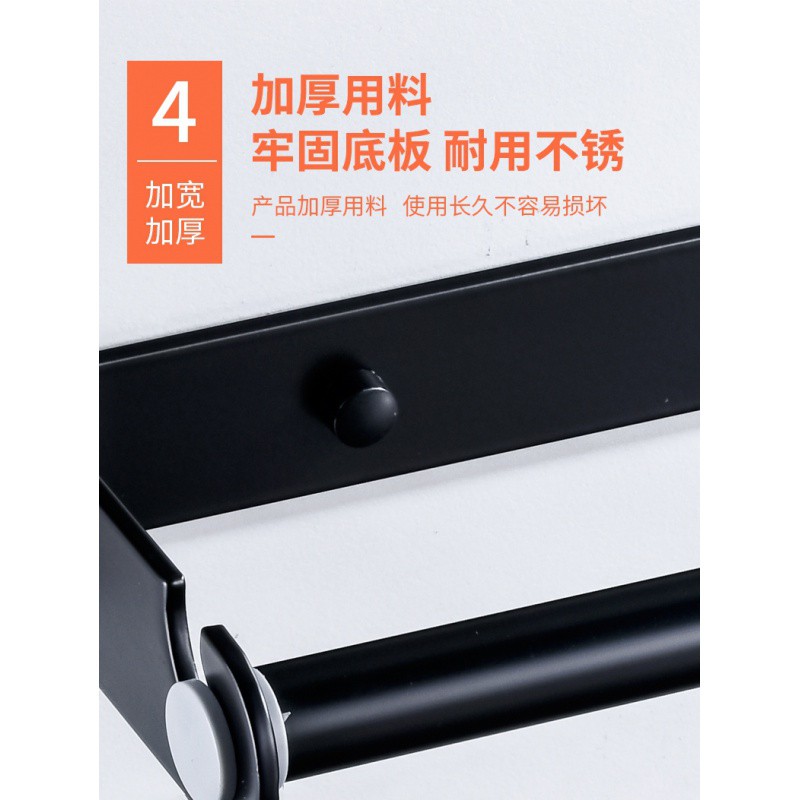 厨房纸巾架用纸专用架壁挂式放纸架保鲜膜收纳卷纸免打孔抽纸挂架收纳层架 三维工匠高清大图