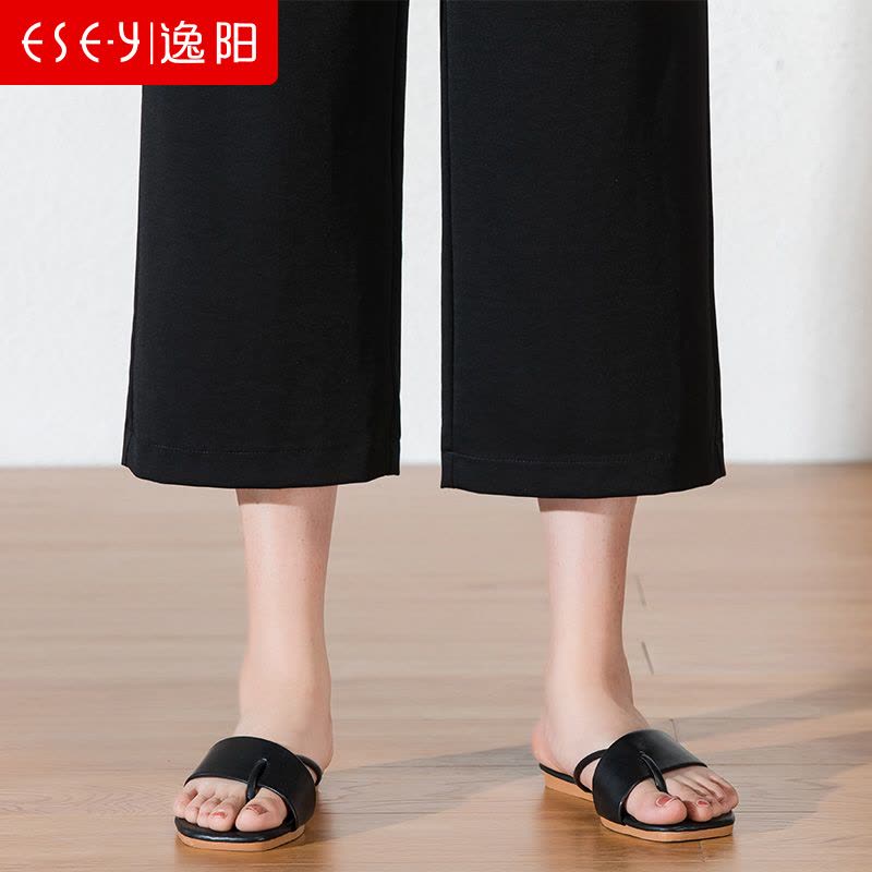 逸阳女裤2020夏季新款八九分阔腿裤显瘦休闲裤薄图片