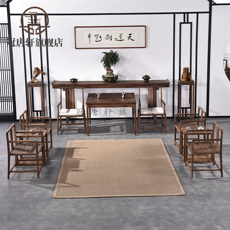 冠唐軒(guantangxuan)新中式全实木中堂现代中国风堂屋翘头案台别墅