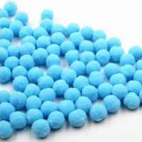 100个一包大小彩色球渐变色多色毛绒球毛毛球diy幼儿园手工材料|湖蓝色 1.5厘米100个一包
