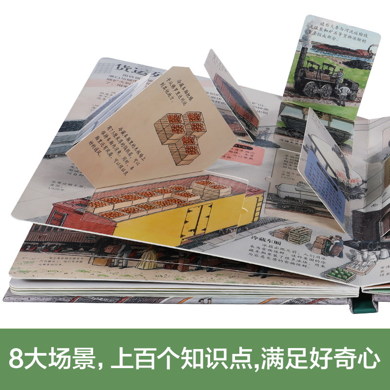 22.揭秘古诗词 [正版]揭秘系列儿童翻翻书3-6-8-12岁以上太空海洋恐龙人体汽车火车飞机绘本3d立体科普大小百科全高清大图