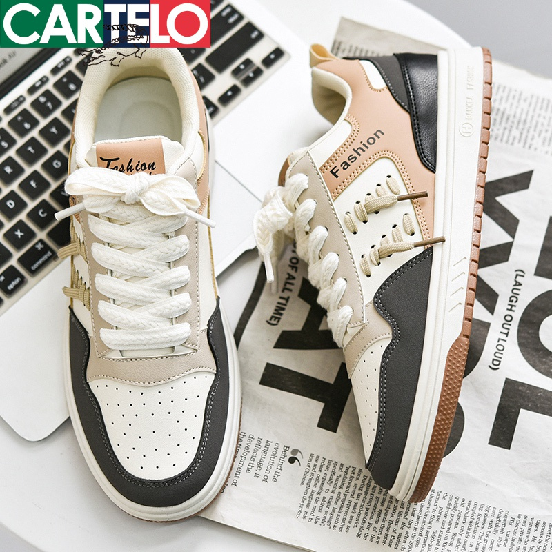 [线下专柜同款]卡帝乐鳄鱼(CARTELO)新款时尚男士板鞋休闲鞋小白鞋男鞋潮鞋