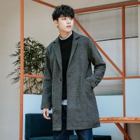 韦斯普 2019春季新款文艺港风男士中长款呢子夹克男高品质男装外套X8811