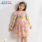 [1件3折]铅笔俱乐部2025年春装新品女童连衣裙儿童印花裙子中大童公主裙