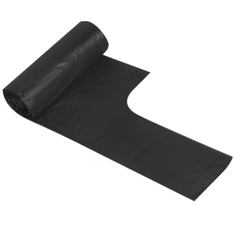 利得垃圾袋50*60cm*100只背心手提式不脏手厨房卫生间用垃圾分类大号塑料袋黑色家用