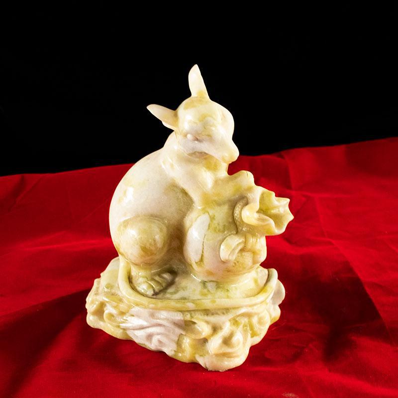 家柏饰(CORATED)蓝田玉老鼠摆件鼠生肖家居玉摆件客厅装饰工艺品高清大图