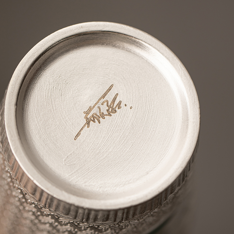 苏氏陶瓷(SUSHI CERAMICS)鎏银品竹茶海非遗大师郑文强茶具配件(ml)