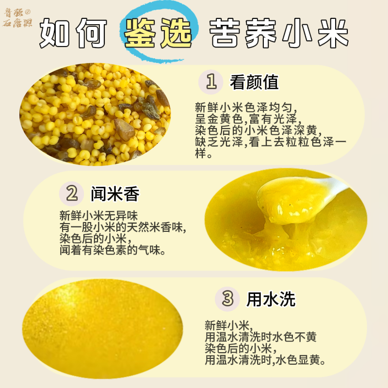 鲁强石磨源苦荞小米 1kg 酥田袋装高清大图