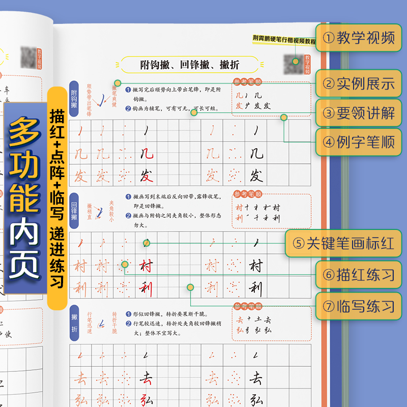 [正版]硬笔书法字帖练字大学生行楷女练字帖荆霄鹏行楷字帖成人初学者小学生练字本成年硬笔字影片硬笔书法教程高清大图