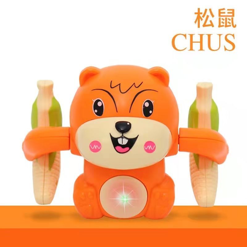 婴儿玩具3-6-9-12个月宝宝益智1-3岁幼儿8男女孩有声会动爬行唱歌 萌松鼠-翻滚益智逗乐宝宝 电池版:普通7 号电