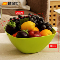欧润哲(ORANGE) 3只装大号PP塑料方形厨房洗菜篮子家用水果盆客厅水果盘食物收纳盆106269
