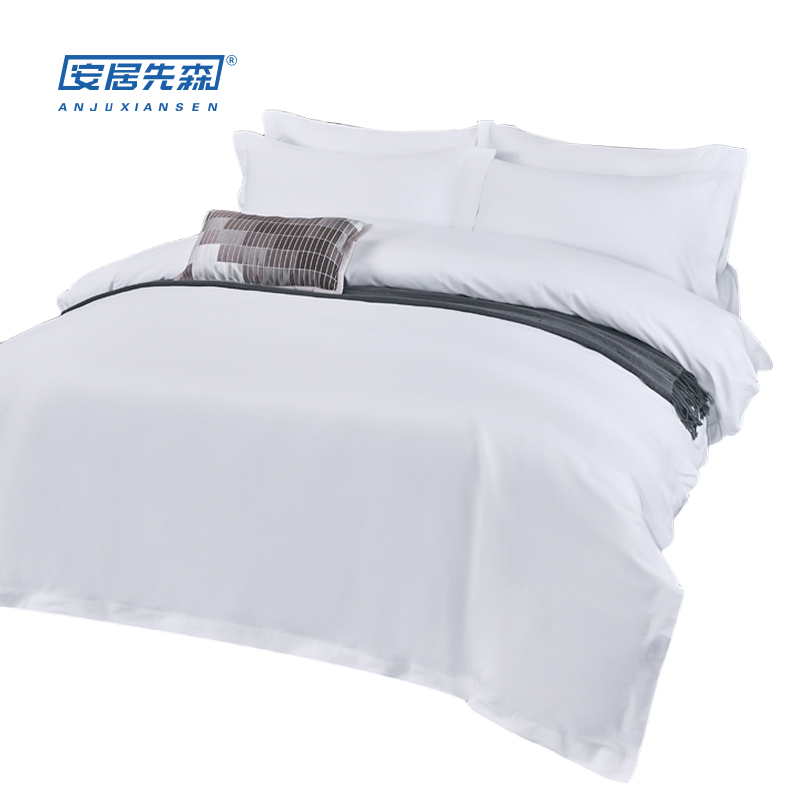 安居先森ANJU250502 1.5米床贡缎喷气全棉60S四件套(计价单位:套)白色高清大图