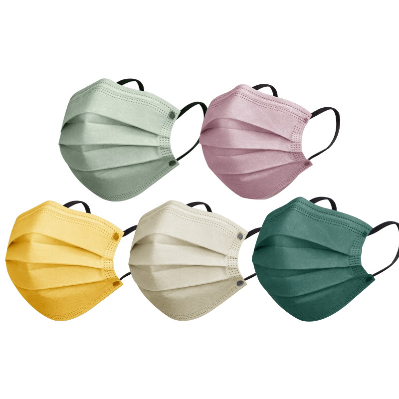 彩色口罩莫兰迪口罩200片一次性防护新款潮流彩色灭菌口罩独立包装款