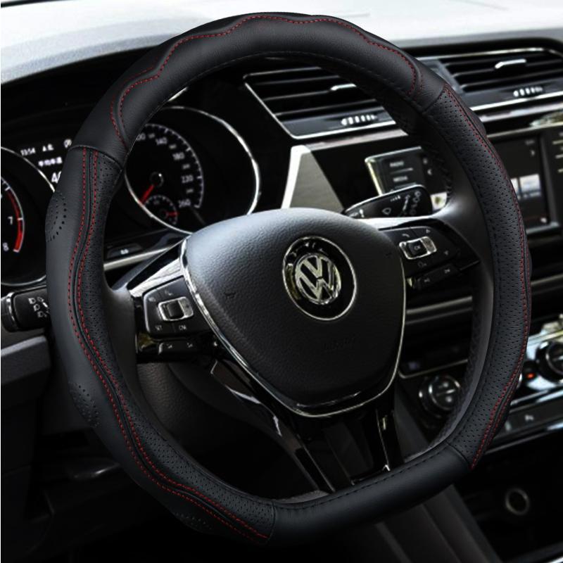 大众高尔夫真皮方向盘套高尔夫7嘉旅高尔夫6改装汽车方向盘套专用
