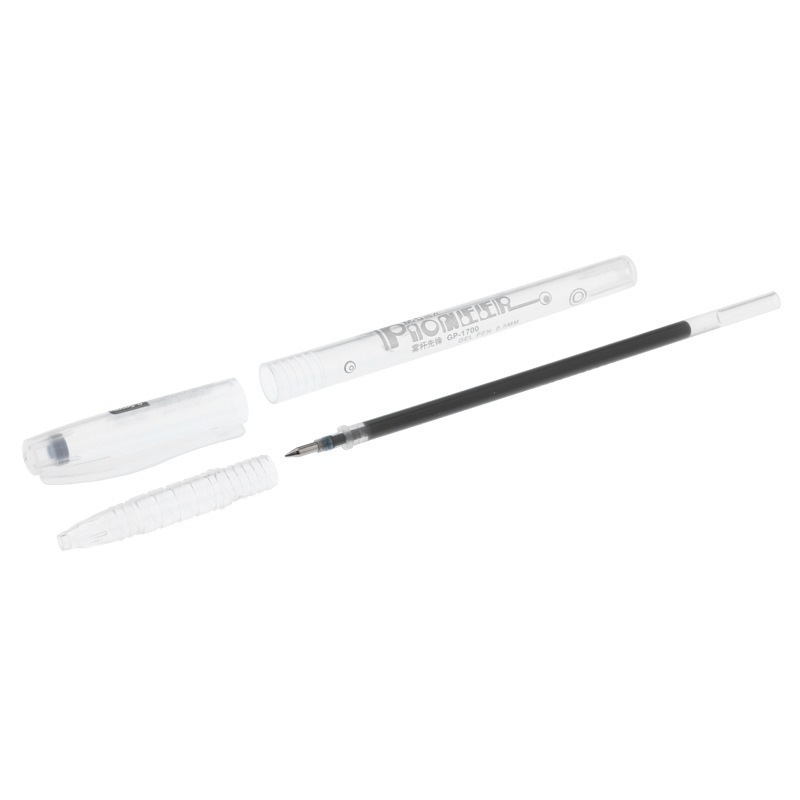 晨光文具 GP-1700 水笔先锋中性笔0.5mm签字笔透明杆水笔 12支/盒 蓝色· 蓝色.