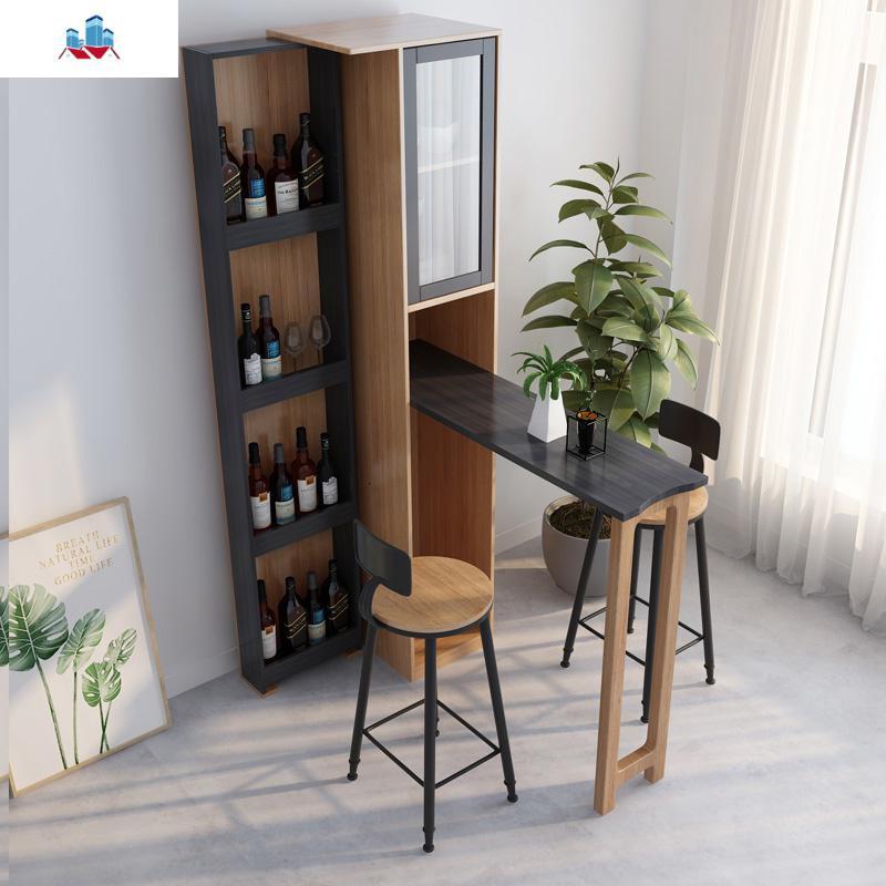 北欧折叠吧台桌家用阳台挂墙酒柜简约可伸缩带酒柜隐形壁挂小吧台泰