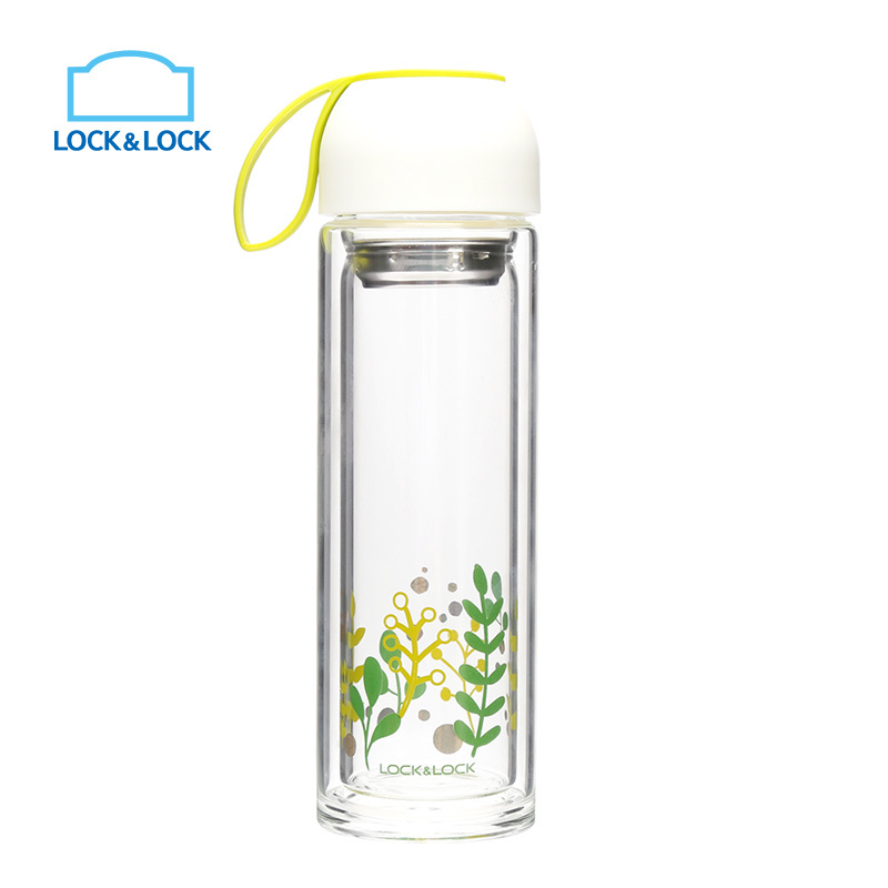 乐扣乐扣（lock&lock）缤纷色彩双层耐热玻璃杯 LLG654PIK 粉色高清大图