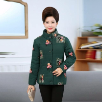 妈妈装冬棉衣短款大码外套中厚中老年女装印花棉袄棉服保暖 臻依缘
