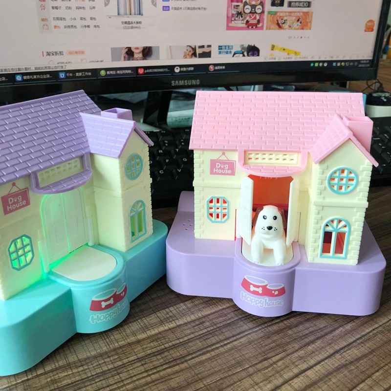 儿童犬存钱罐不可取创意女生可爱别墅狗储蓄箱网红防摔抖音款 三维工匠 [送电池★螺丝刀★贴纸]储蓄罐高清大图
