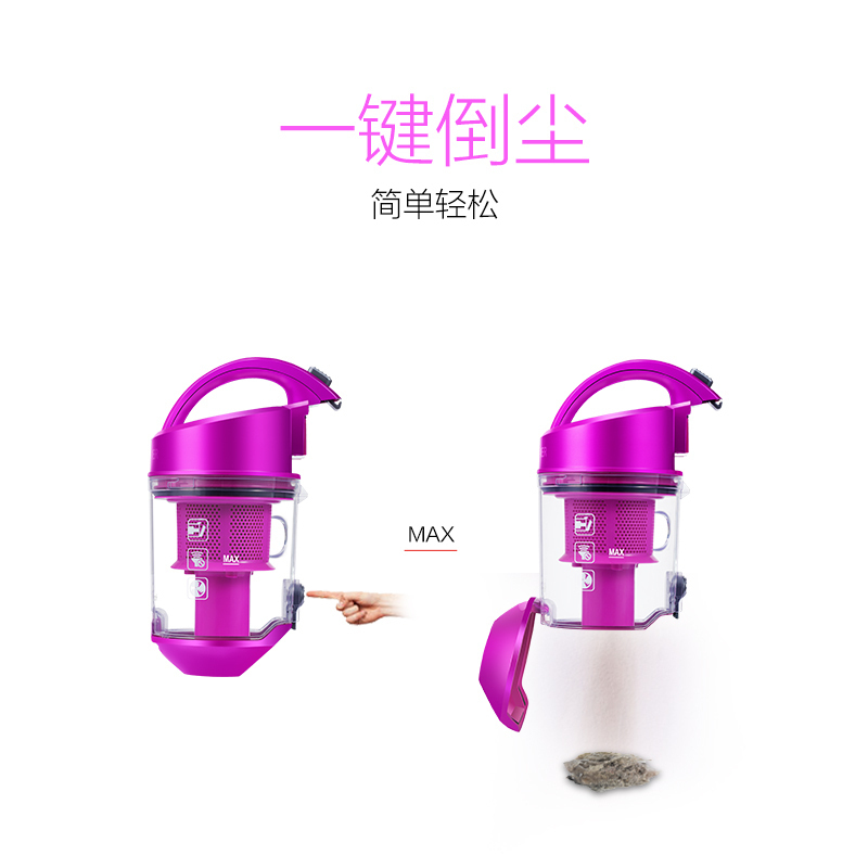 海尔(Haier)卧式吸尘器ZW1202R 紫红色 家用小型手持 强力大功率大吸力 地毯狗毛除螨高清大图
