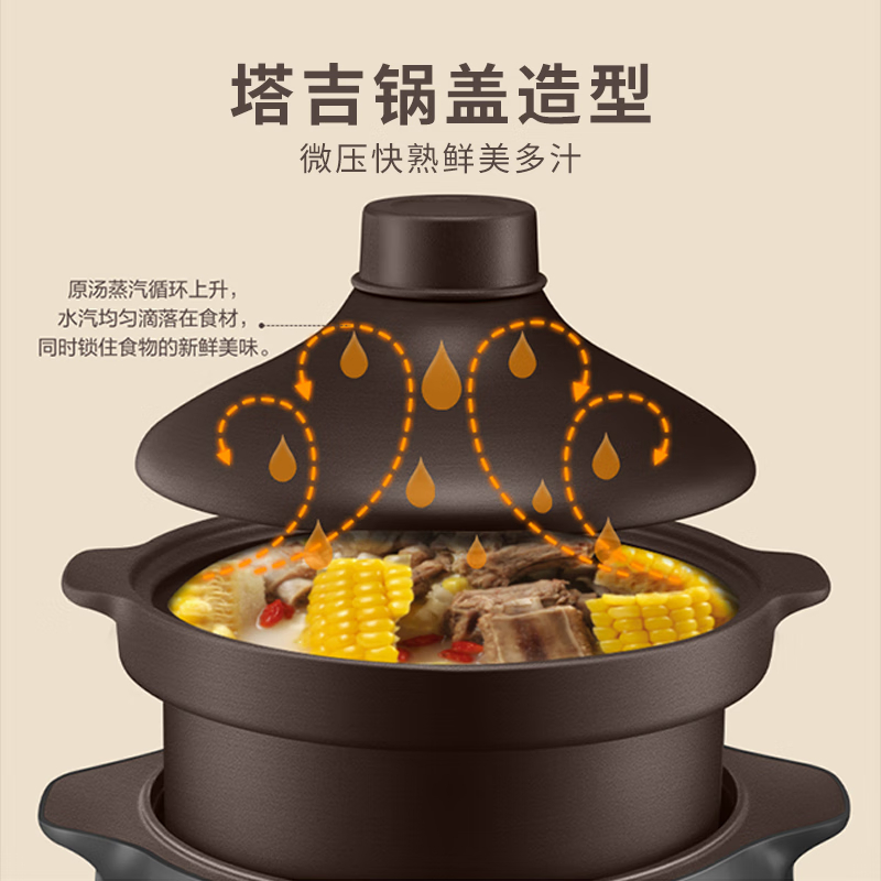 苏泊尔(SUPOR)多功能电炖锅 4L多功能电炖盅可预约炖汤锅 DG40YC36高清大图
