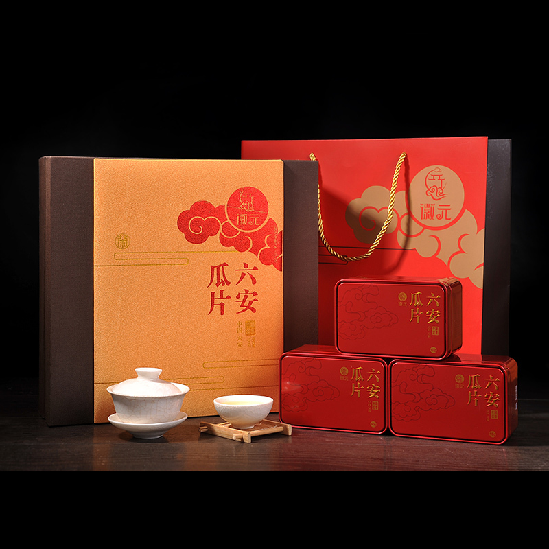 [徽之元]六安瓜片齐山一级50g*4礼盒装 安徽原产纯手工茶叶礼盒装绿茶 中国十大茗茶 高山云雾茶 送礼礼盒茶 苏宁自营