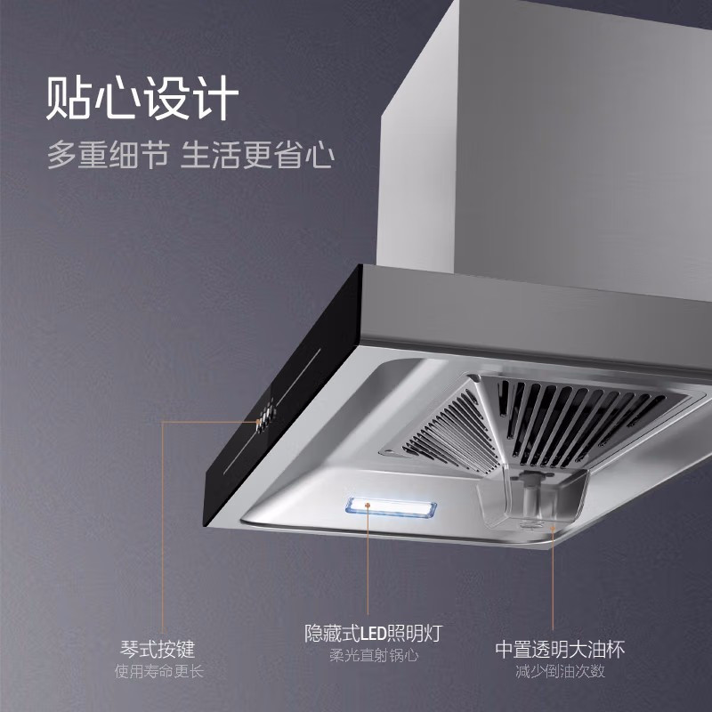 美的臻选I美的(Midea) 抽油烟机CXW-220-TJD2 家用厨房大吸力顶吸式欧式 脱排