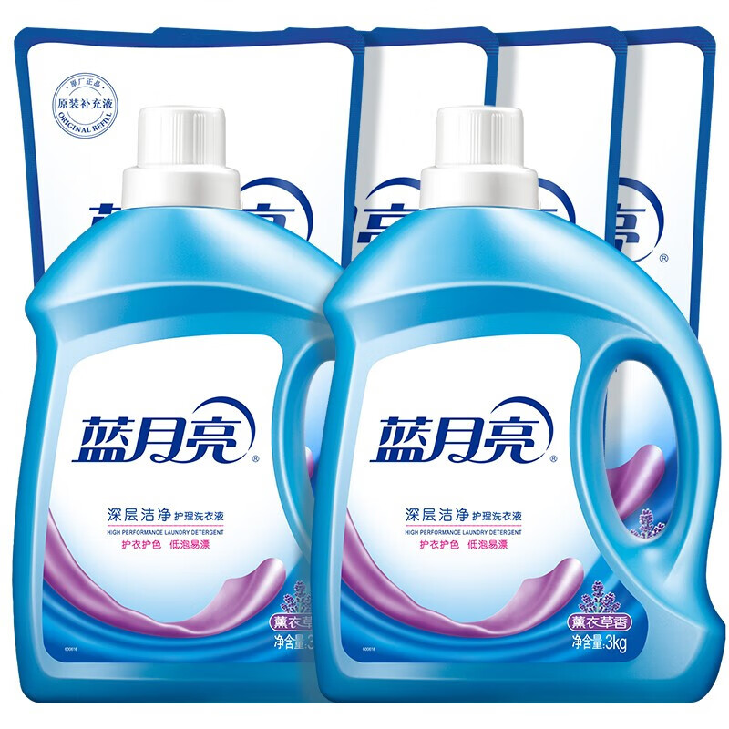 蓝月亮 洗衣液16斤套餐:薰衣草洁净3kg×2瓶+袋500g×4