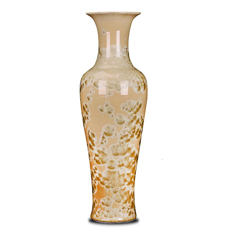 陶瓷器 结晶釉落地大花瓶礼品现代家居客厅工艺品装饰摆件 三维工匠 B款1米破损包赔、送底座高清大图