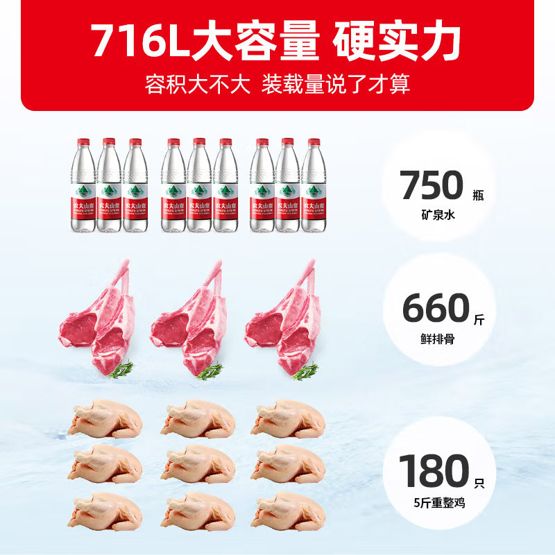 星星(XINGX) 716升 商厨商用单温大冰柜 卧式双门顶开门 单箱变温冷柜 冷藏冷冻转换柜 BD/BC-716E高清大图