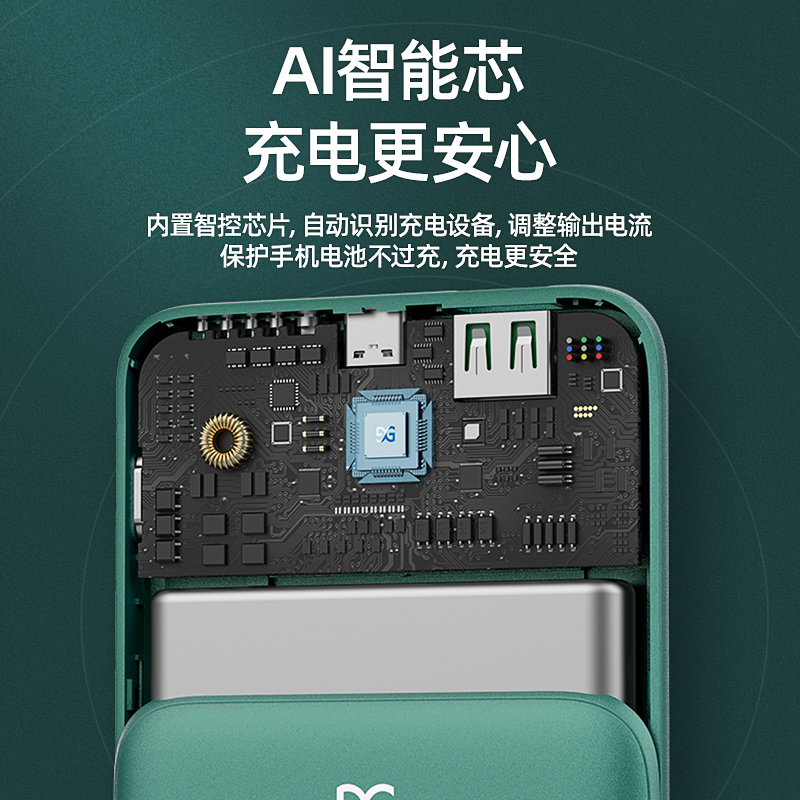 古尚古magsafe磁吸式无线充电宝器10000毫安适用于苹果12便携15W快充背夹电池绿色+数据线+充电器